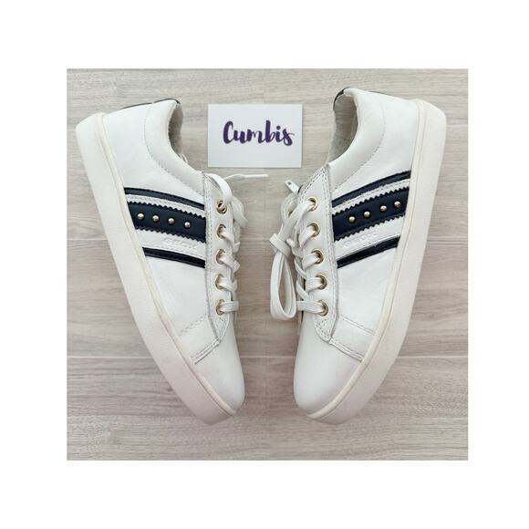 GEOX Respira kids White Sneaker Size 2 EU 33 Casual Shoes With Zipper/ Pre-Owned - Picture 1 of 7